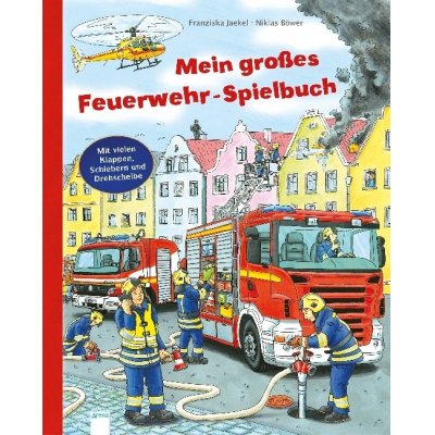 Mein großes Feuerwehr-Spielbuch.   Mit vielen Klappen, Schiebern und Drehscheibe