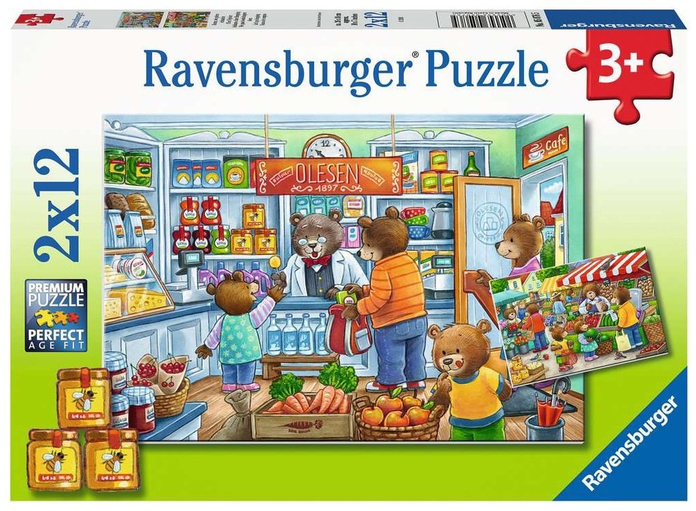 Komm wir gehen einkaufen - Ravensburger Kinderpuzzle 2x12 Teile