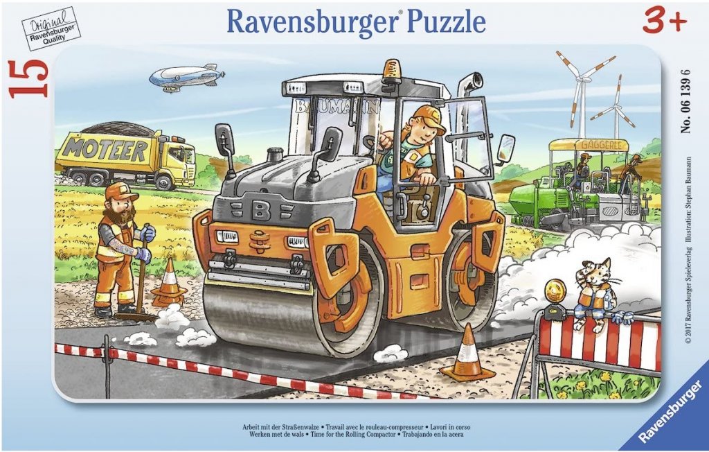 Arbeit mit der Straßenwalze   - Ravensburger Rahmenpuzzle