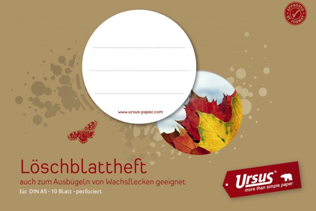 Löschblattheft  A5 quer 10 Blatt - Ursus