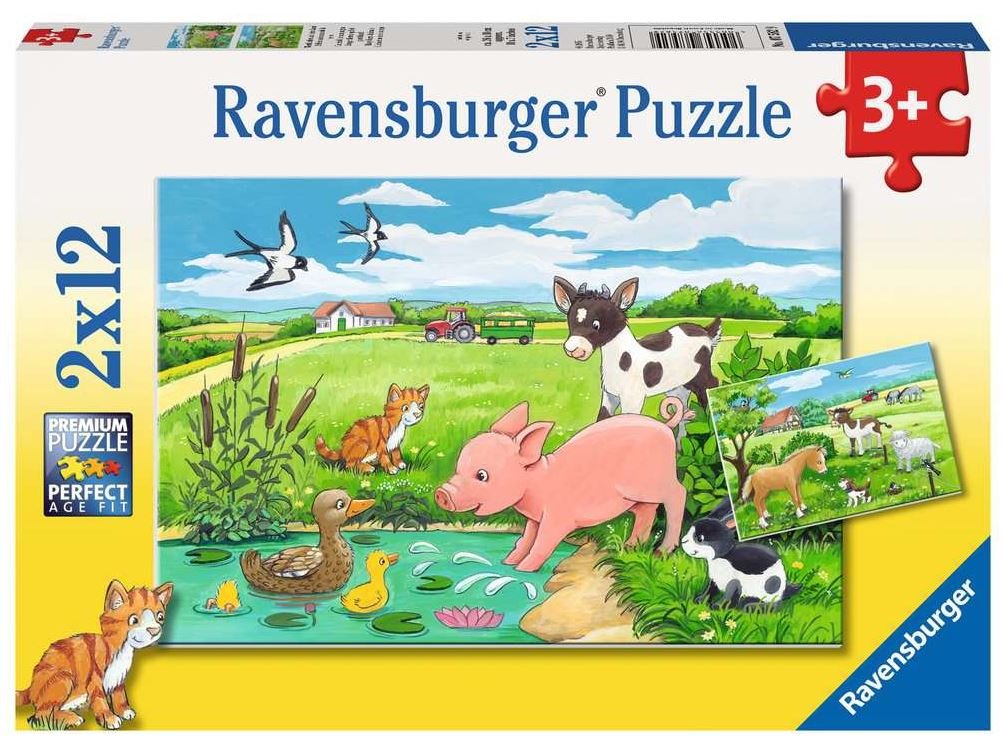 Tierkinder auf dem Land   - Ravensburger Kinderpuzzle 2x12 Teile