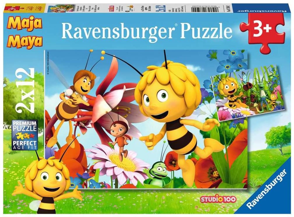 Biene Maja auf der Blumenwiese    - Ravensburger Kinderpuzzle 2x12 Teile