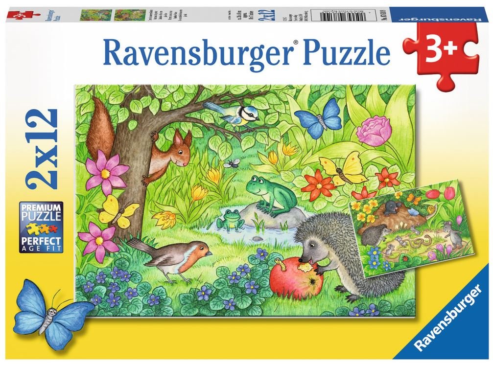 Tiere in unserem Garten   - Ravensburger Kinderpuzzle 2x12 Teile