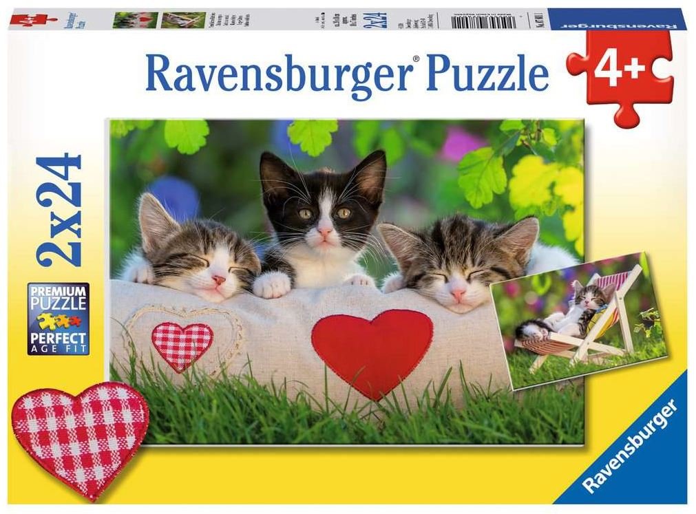 Verschlafene Kätzchen  - Ravensburger Kinderpuzzle 2x24 Teile
