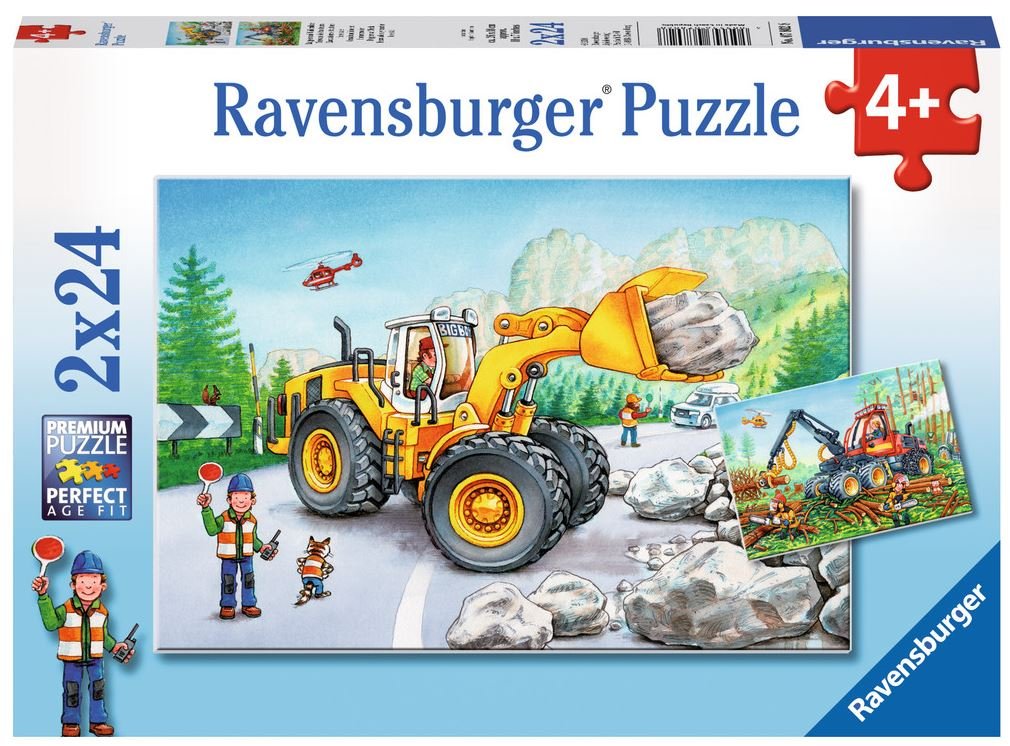 Bagger und Waldtraktor  - Ravensburger Kinderpuzzle 2x24 Teile