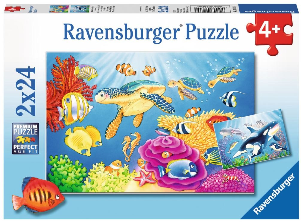 Kunterbunte Unterwasserwelt  - Ravensburger Kinderpuzzle 2x24 Teile