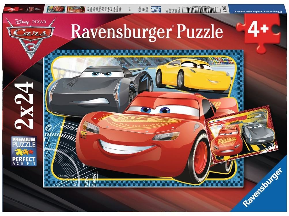 Cars Abenteuer mit Lightning McQueen  - Ravensburger Kinderpuzzle 2x24 Teile