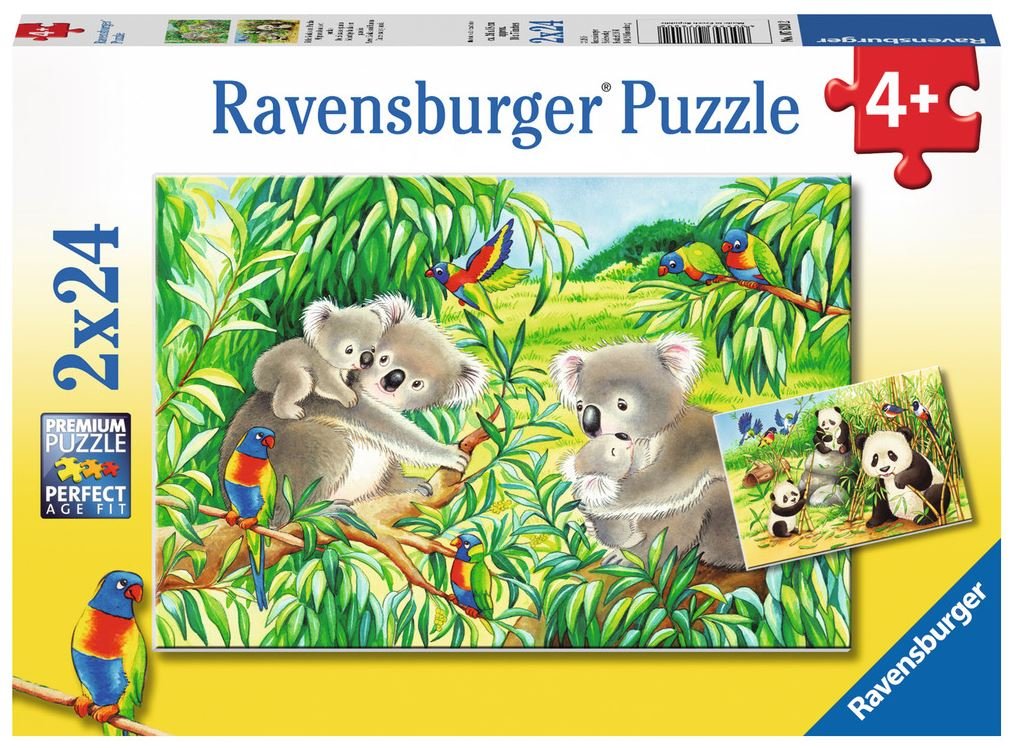 Süße Koalas und Pandas   - Ravensburger Kinderpuzzle 2x24 Teile