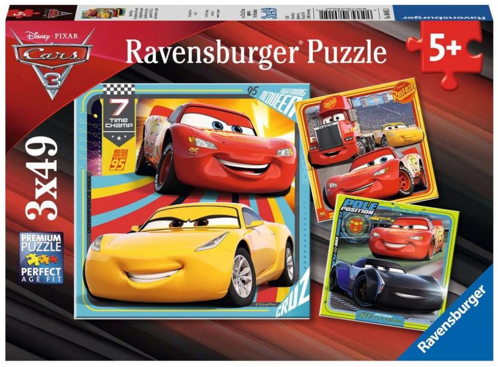 Cars. Bunte Flitzer - Ravensburger Kinderpuzzle 3x49 Teile
