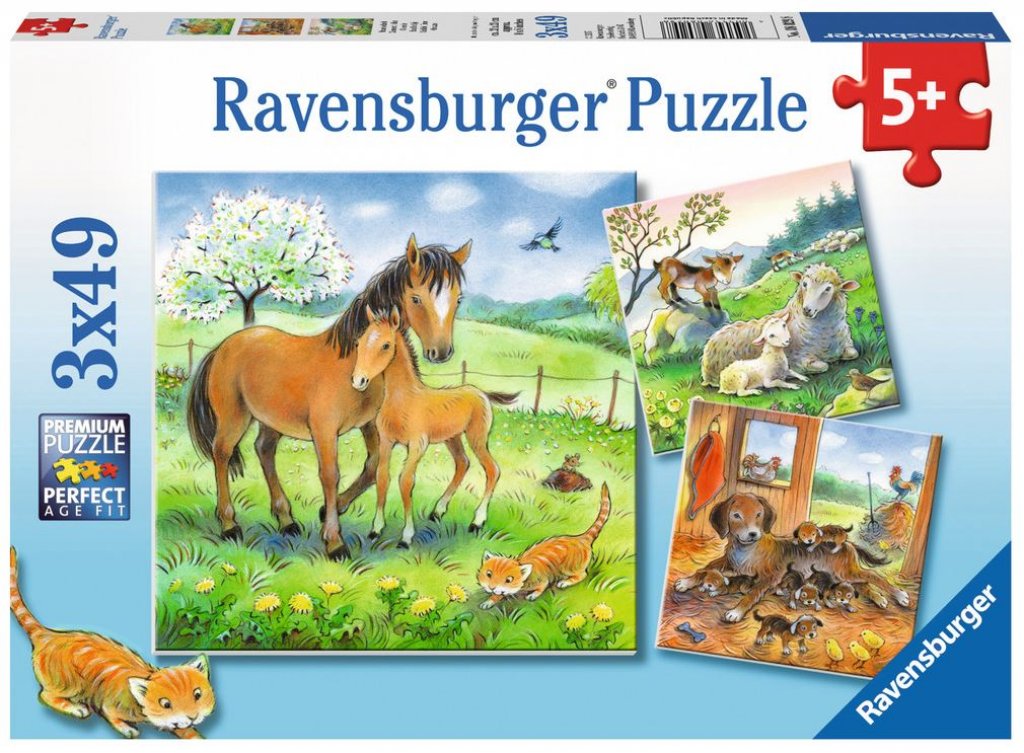 Kuschelzeit - Ravensburger Kinderpuzzle 3x49 Teile