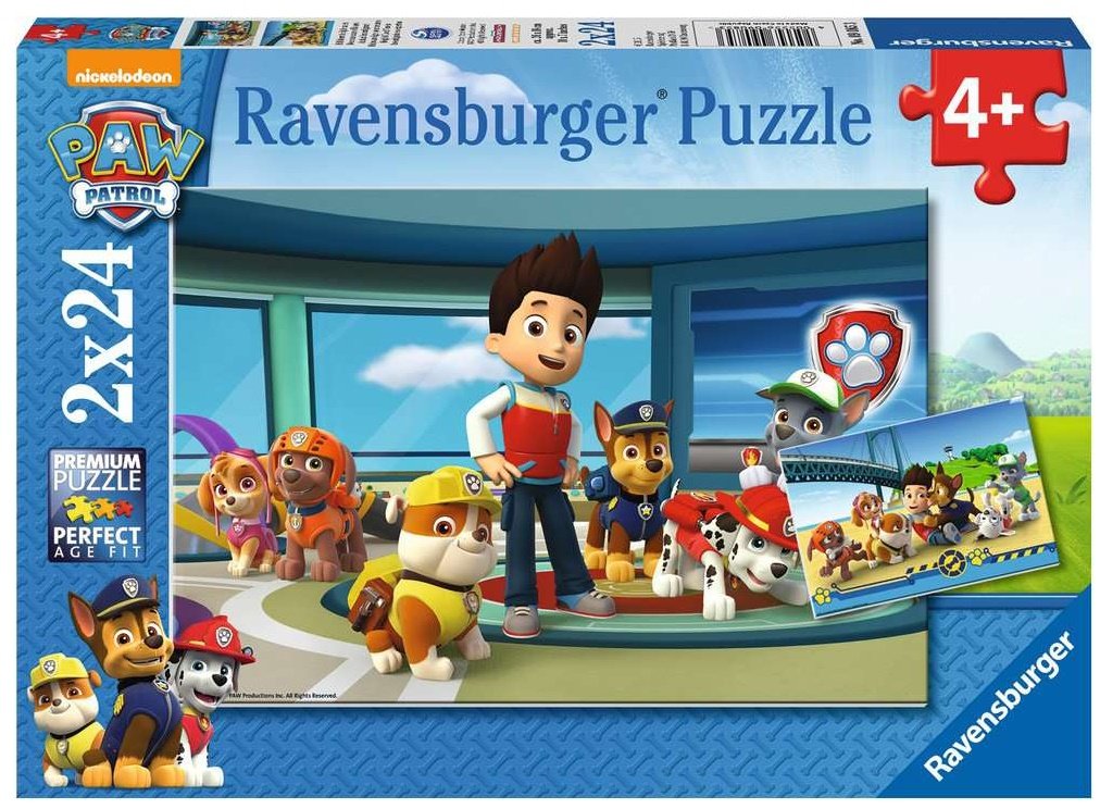 Paw Patrol, Hilfsbereite Spürnasen  - Ravensburger Kinderpuzzle 2x24 Teile