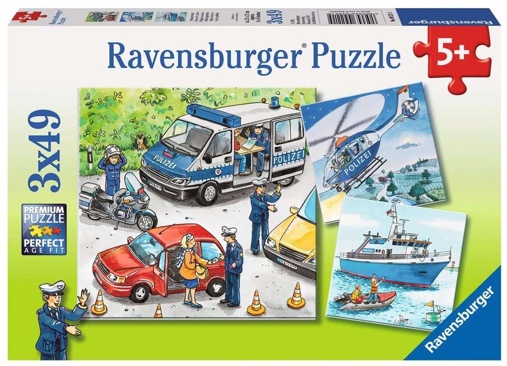 Polizeieinsatz - Ravensburger Kinderpuzzle 3x49 Teile