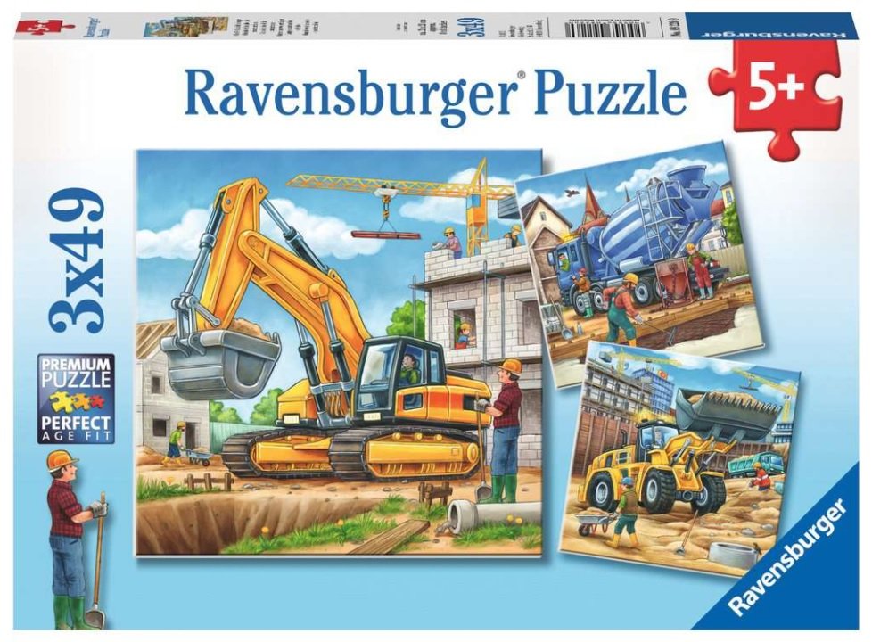 Große Baufahrzeuge - Ravensburger Kinderpuzzle 3x49 Teile
