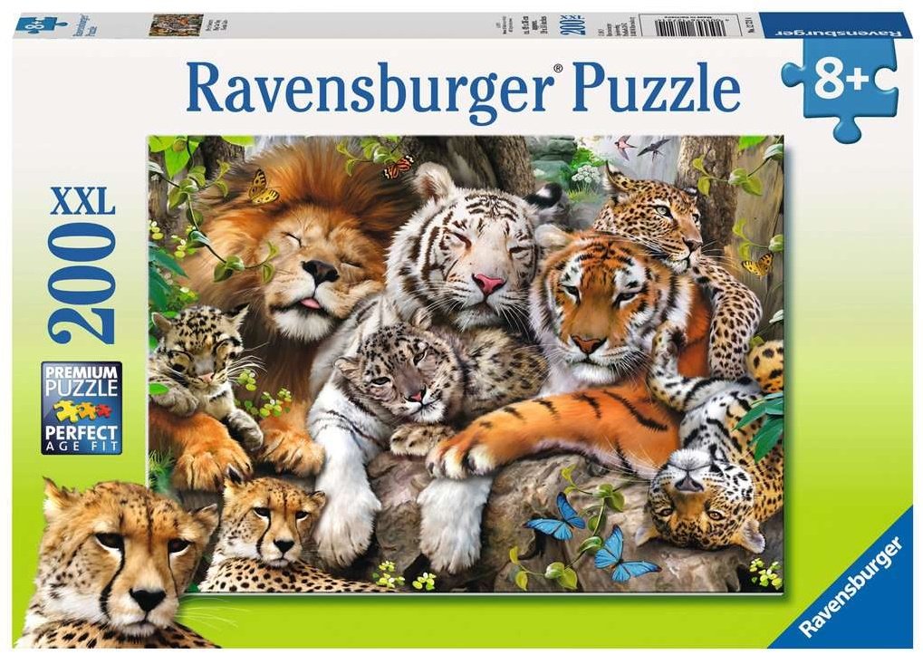 Schmusende Raubkatzen  - Ravensburger Kinderpuzzle 200 Teile XXL