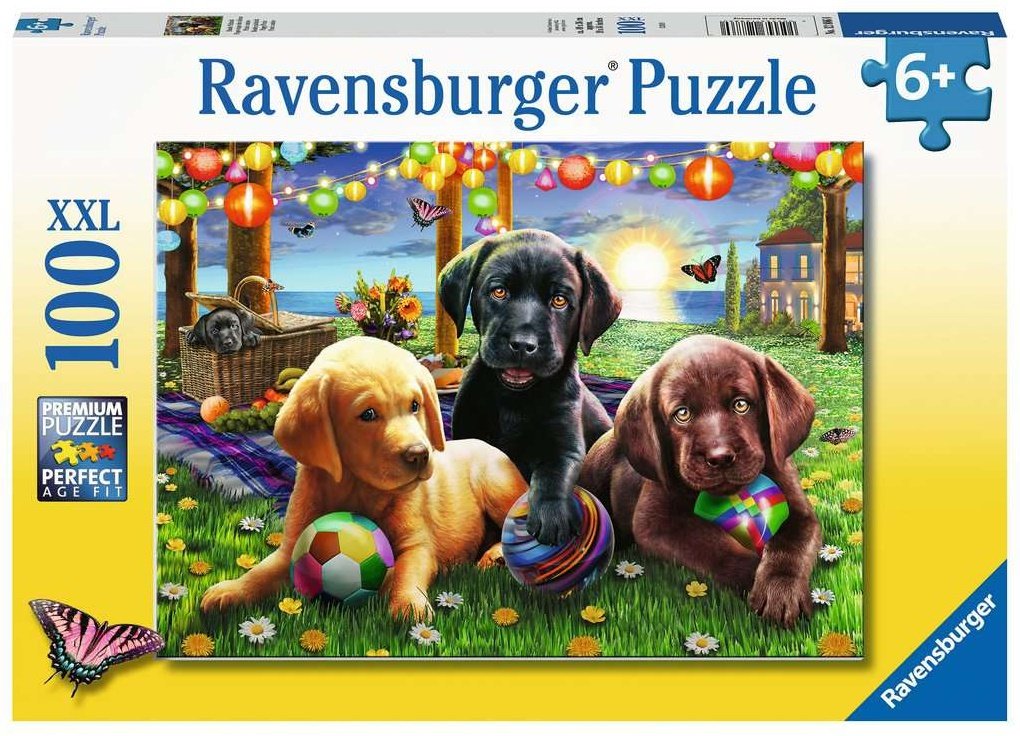 Hunde Picknick  - Ravensburger Kinderpuzzle 100 Teile XXL