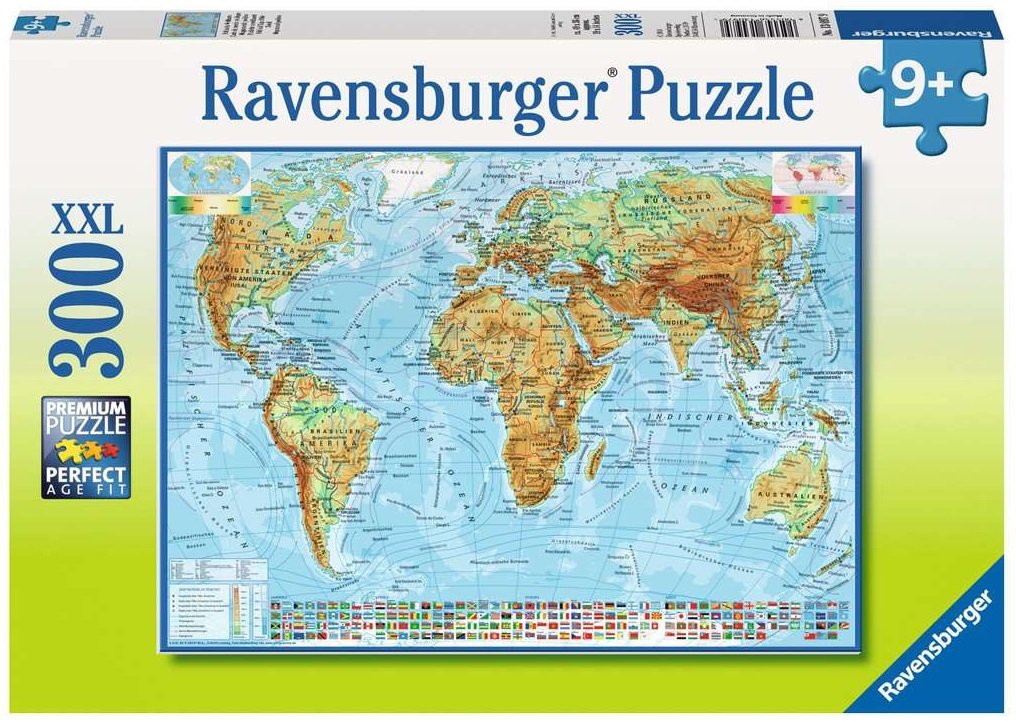 Politische Weltkarte   - Ravensburger Kinderpuzzle 300 Teile XXL