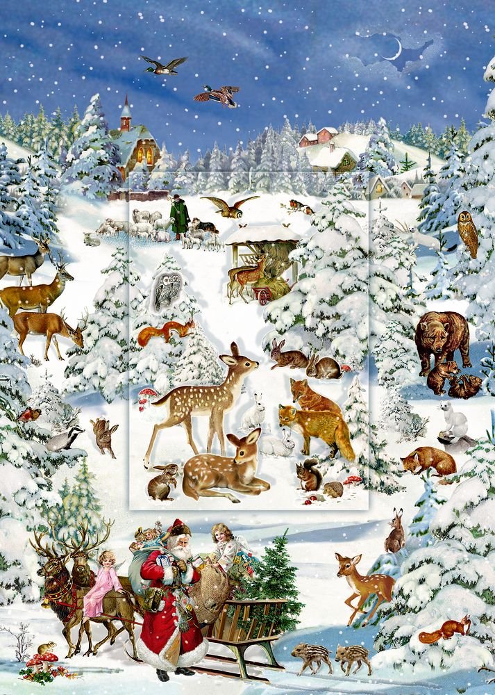 Adventskalender "Tiere in Schneelandschaft"