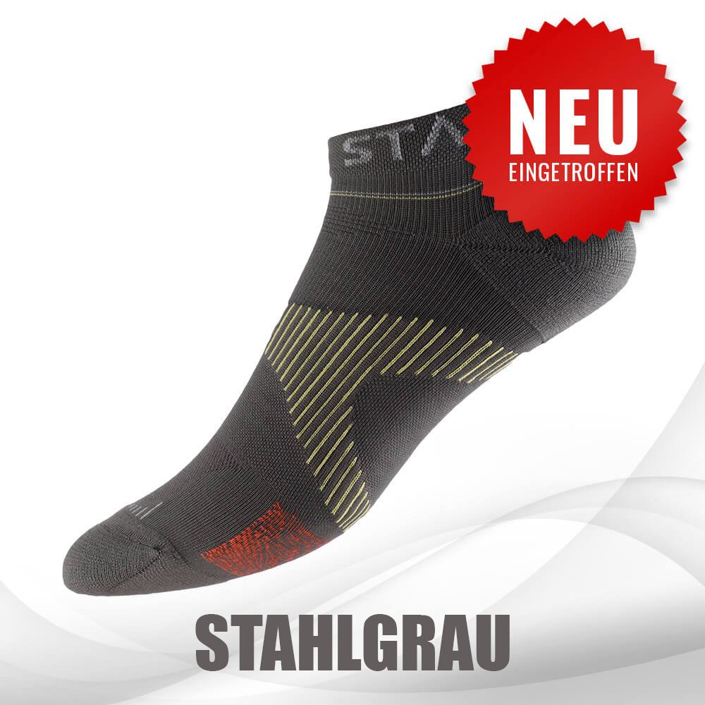 neuro socks  VOXX STASIS ATHLETIC NO-SHOW Stahlgrau